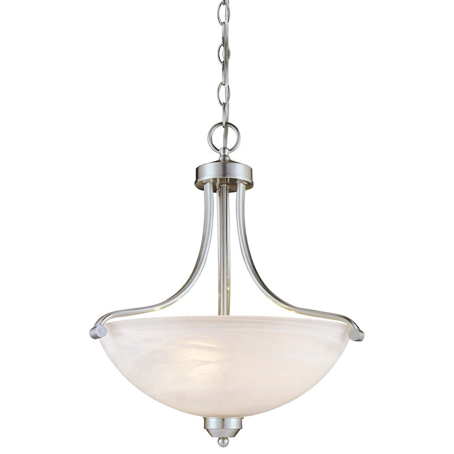 Minka Lavery Paradox 18in 3-Light Pendant | Transitional Brushed Nickel | Kitchen Island & Dining Room | 18 x 18 x 20 in | Model 1426-84