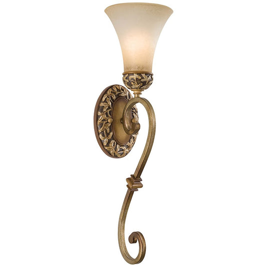 Minka Lavery Salon Grand 7in 1-Light Wall Sconce | Traditional Florence Patina | Bedroom & Hallway | 7 x 24 in | Model 1571-477