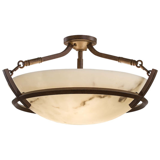 Minka Lavery Calavera 23in 3-Light Semi Flush Mount | Transitional Nutmeg Finish with Stone Accents | Living Room & Dining Room | Model 1687-14