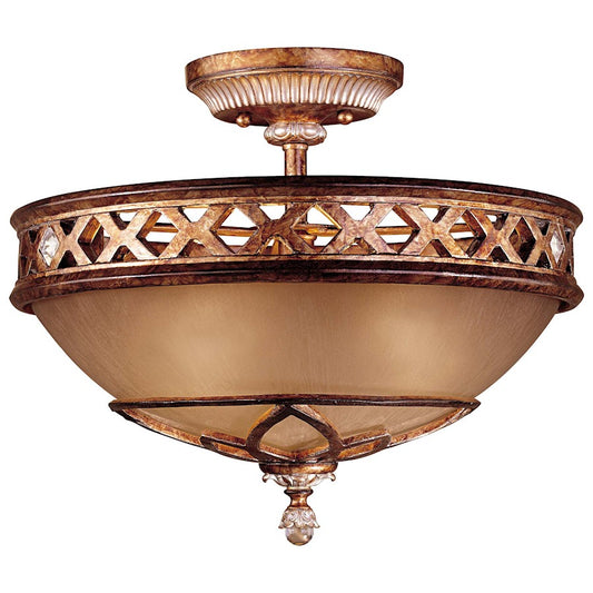 Minka Lavery Aston Court 16in 3-Light Semi-Flush | Traditional Aston Court Bronze | Dining Room & Entryway Ceiling Light | Model 1757-206