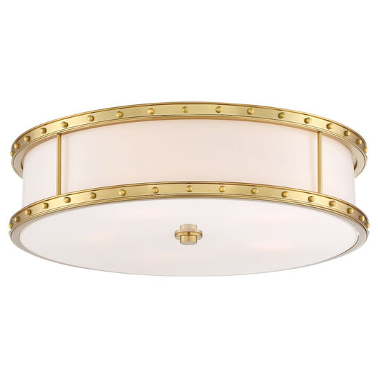 Minka Lavery LED 20.25in Flush Mount | Liberty Gold Finish | Bathroom & Covered Patio Ceiling Light | 20.25 x 20.25 x 6 in | Model 1827-249-L