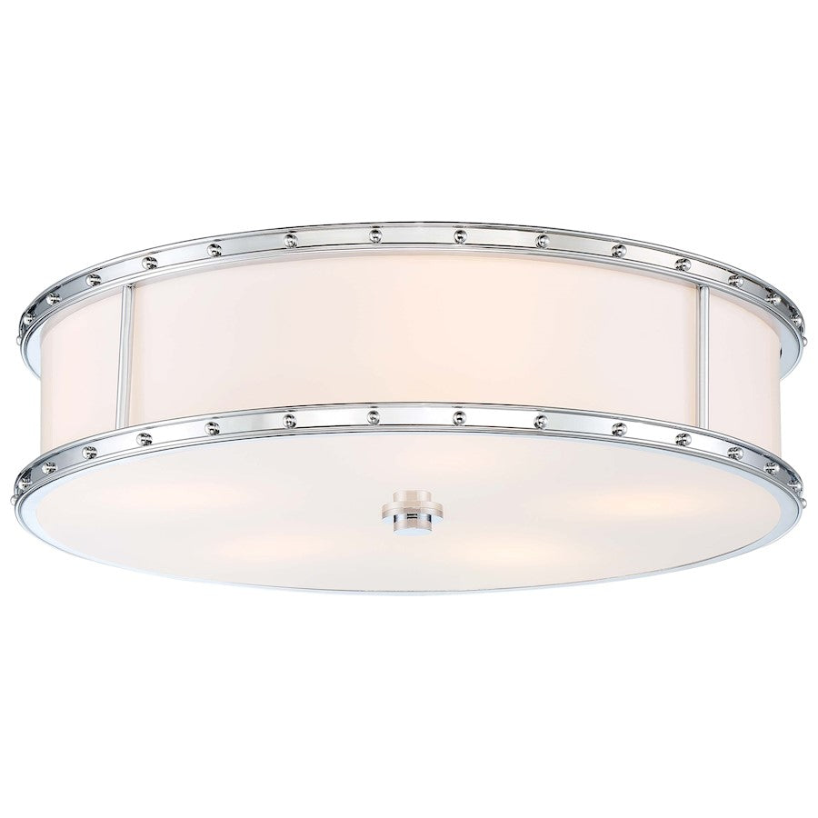 Minka Lavery 1827-77 20in Flush Mount | Transitional Chrome and Etched White Glass | Hallway & Bedroom Ceiling Light | 20 x 20 x 6 in | Model 1827-77