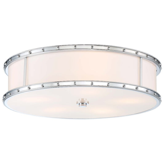 Minka Lavery 1827-77 20in Flush Mount | Transitional Chrome and Etched White Glass | Hallway & Bedroom Ceiling Light | 20 x 20 x 6 in | Model 1827-77