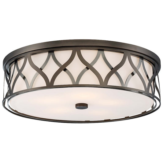 Minka Lavery 1840-102 20in Flush Mount | Transitional Harvard Court Bronze and Etched Opal Glass | Hallway & Bedroom Ceiling Light | Model 1840-102