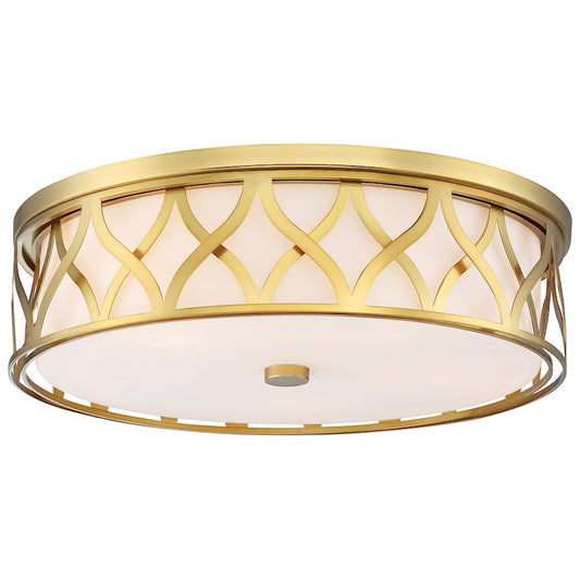 Minka Lavery 1840-249 20in Flush Mount | Transitional Liberty Gold and Etched Opal Glass | Hallway & Bedroom Ceiling Light | Model 1840-249