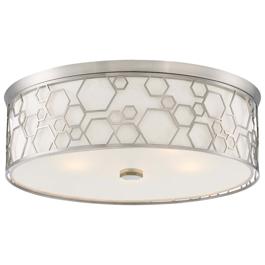 Minka Lavery 20in Flush Mount | Transitional Brushed Nickel | Bedroom & Hallway Ceiling Light | 20 x 20 x 6.5 in | Model 1845-84