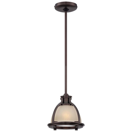 Minka Lavery 8in 1-Light Mini Pendant | Traditional Harvard Court Bronze | Kitchen Island & Dining Room | 8 x 8 x 7 in | Model 2240-281