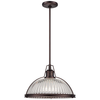 Minka Lavery 16in 1-Light Pendant | Traditional Dark Brushed Bronze | Kitchen Island & Dining Room | W 16 x H 10 in | Model 2243-267C