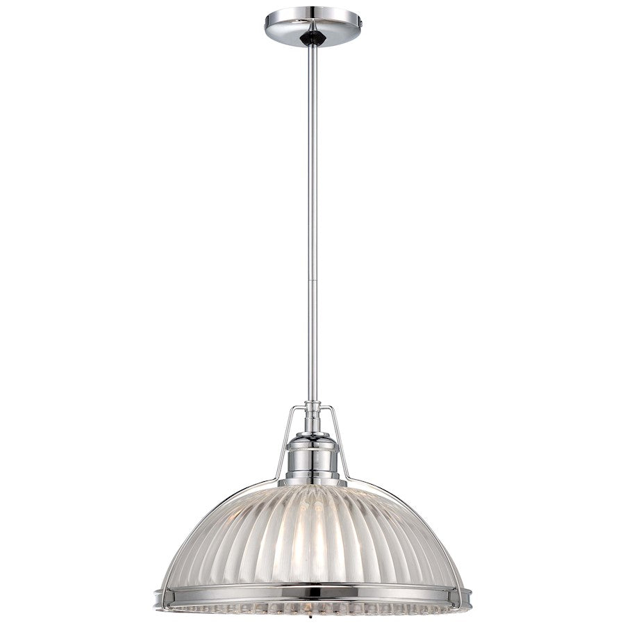 Minka Laver 16in 1-Light Pendant | Traditional Chrome | Kitchen Island & Dining Room | 16 x 10 in | Model 2243-77