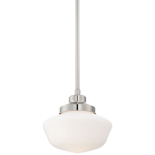 Minka Lavery 2254 12in 1-Light Pendant | Transitional Polished Nickel | Kitchen Island & Dining Room | 12 x 12 x 11 in | Model 2254-613