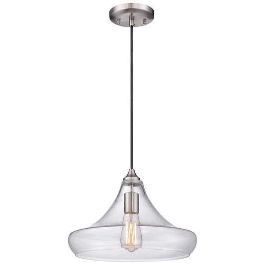 Minka Lavery 2262 13in 1-Light Mini Pendant | Traditional Brushed Nickel | Kitchen Island & Accent | 13 x 13 x 9 in | Model 2262-84