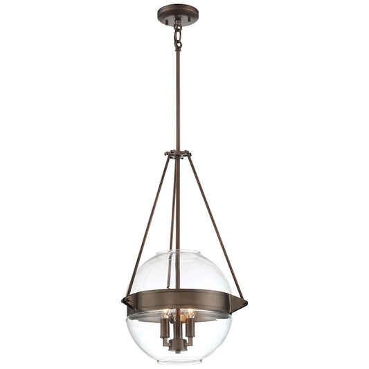 Minka Lavery Atrio 16in 3-Light Pendant | Transitional Harvard Court Bronze and Clear Glass | Kitchen Island & Dining Room | Model 2291-281