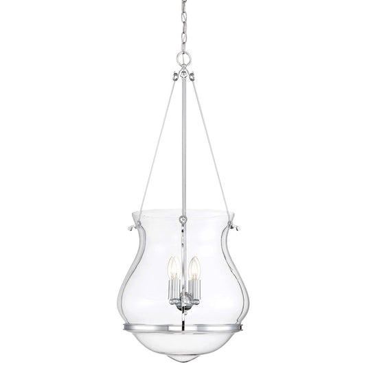 Minka Lavery Atrio 20in 4-Light Pendant | Transitional Chrome and Clear Glass | Kitchen Island & Dining Room | 20 x 36 in | Model 2334-77