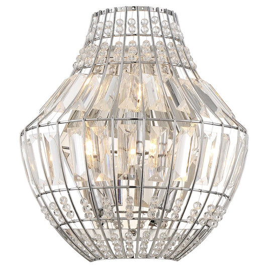 Minka Laver Braiden 11in 1-Light Wall Sconce | Chrome Transitional | Hallway & Bedroom Accent | 11 x 11 x 12 in | Model 2340-77
