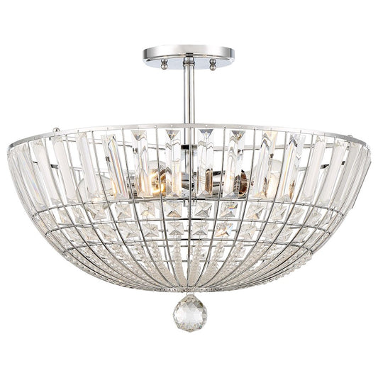 Minka Lavery Braiden 20in Semi-Flush Mount | Chrome Crystal and Chrome Finish | Entryway & Hallway | 20 x 20 x 17 in | Model 2346-77