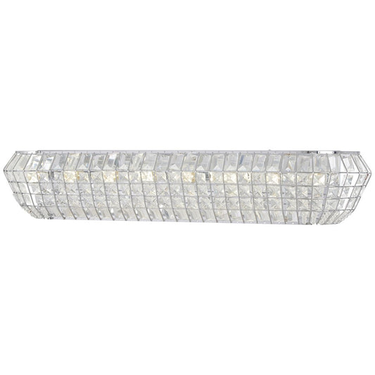 Minka Lavery Braiden 33in 8-Light Bathroom Vanity Light | Chrome Steel and Crystal | Bathroom & Powder Room | 33 x 6.5 x 6.25 in | Model 2365-77