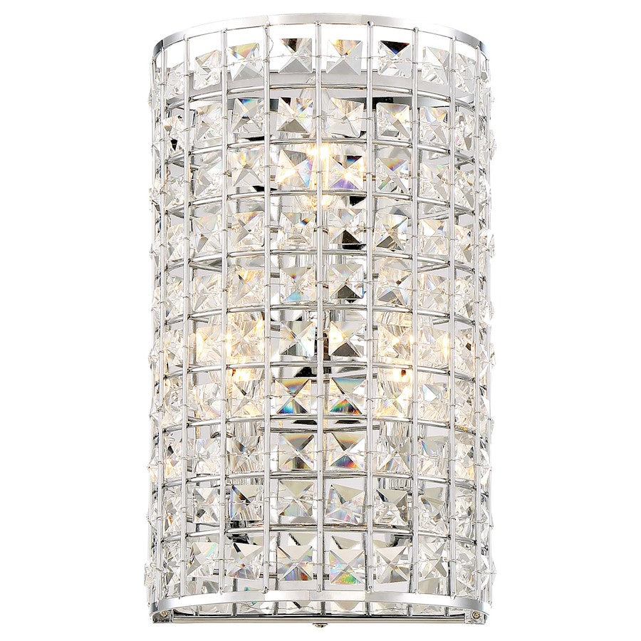 Minka Lavery Palermo 7in 1-Light Wall Sconce | Chrome Transitional | Hallway & Bedroom Accent | 12 in H | Model 2371-77