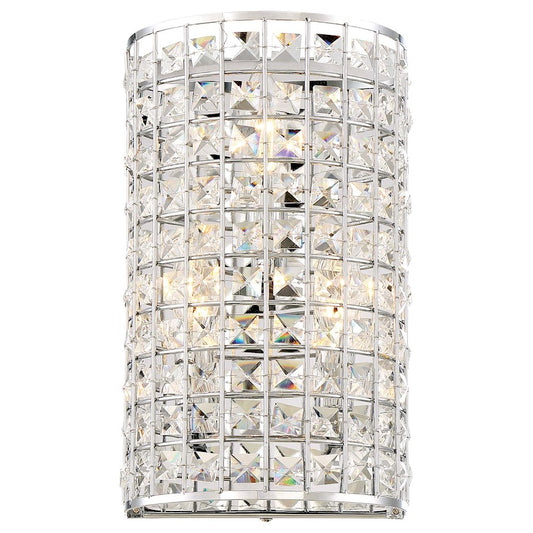 Minka Lavery Palermo 7in 1-Light Wall Sconce | Chrome Transitional | Hallway & Bedroom Accent | 12 in H | Model 2371-77