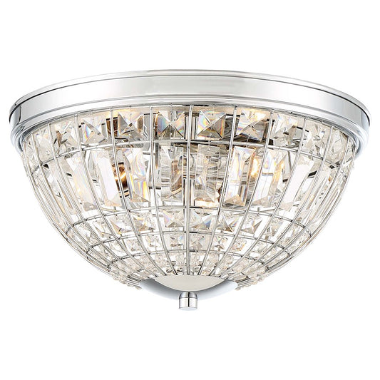 Minka Lavery Palermo 15in Flush Mount | Transitional Chrome Finish | Hallway & Bedroom Ceiling Light | 15 x 15 x 8 in | Model 2373-77