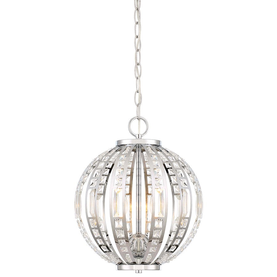 Minka Lavery Palermo 12in Pendant | Transitional Chrome Finish | Kitchen Island & Dining Room | 12 x 12 x 15 in | Model 2374-77