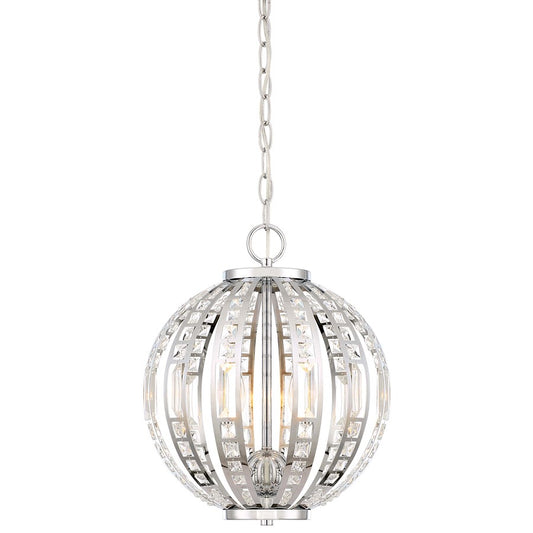 Minka Lavery Palermo 12in Pendant | Transitional Chrome Finish | Kitchen Island & Dining Room | 12 x 12 x 15 in | Model 2374-77