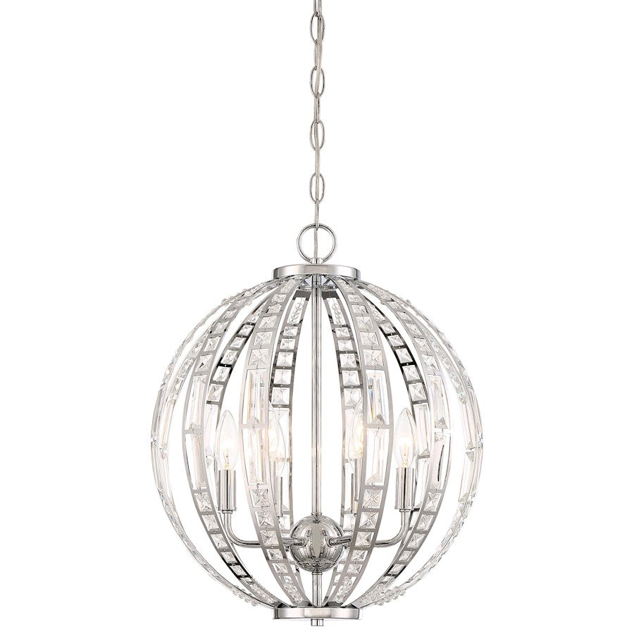 Minka Lavery Palermo 16in Pendant | Transitional Chrome Finish | Kitchen Island & Dining Room | 16 x 16 x 19 in | Model 2376-77