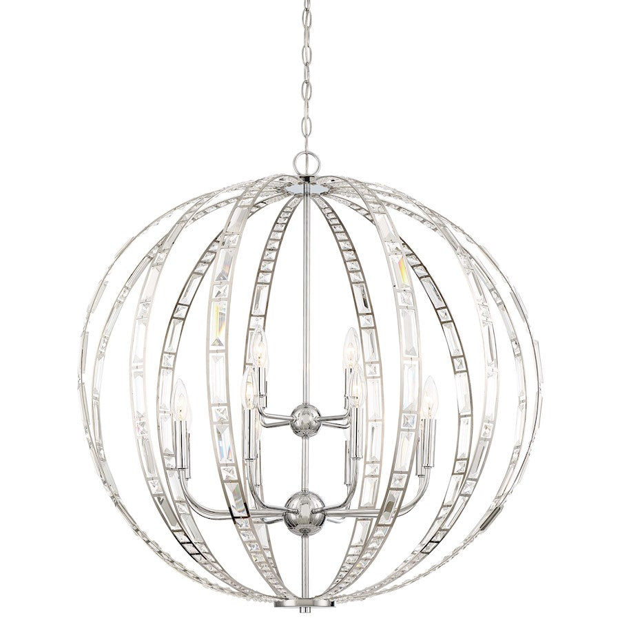 Minka Lavery Palermo 32in 1-Light Pendant | Chrome Transitional | Kitchen Island & Dining Room | 32 x 32 x 33 in | Model 2379-77