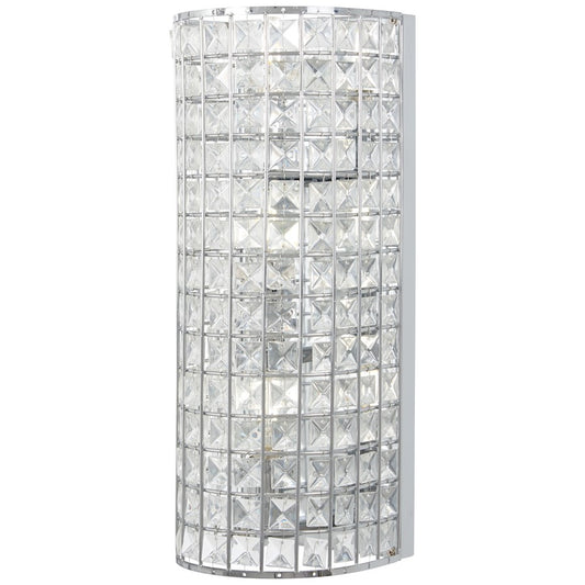 Minka Lavery Palermo 16in 1-Light Wall Sconce | Chrome Crystal | Hallway & Living Room Accent | 16 in H | Model 2380-77