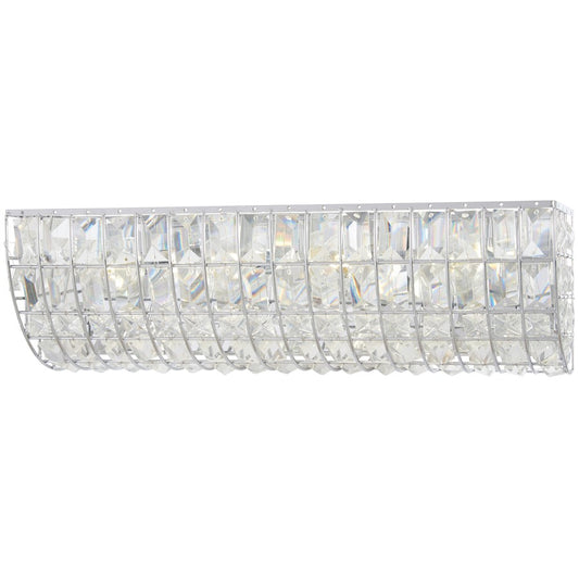 Minka Lavery Palermo 4-Light Bath Vanity Light | Chrome Crystal Transitional | Bathroom & Powder Room | 18 x 6 x 6 in | Model 2384-77