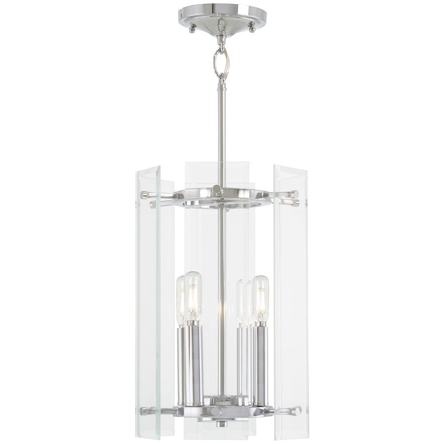 Minka Lavery Beacon Trace 10in 1-Light Pendant | Chrome Steel and Clear Beveled Glass | Kitchen Island & Dining Room | Model 2393-77