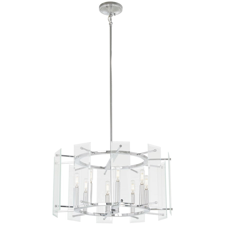 Minka Lavery Beacon Trace 24in 1-Light Pendant | Chrome Steel and Clear Beveled Glass | Kitchen Island & Dining Room | 24 x 24 x 12 in | Model 2397-77