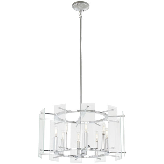 Minka Lavery Beacon Trace 24in 1-Light Pendant | Chrome Steel and Clear Beveled Glass | Kitchen Island & Dining Room | 24 x 24 x 12 in | Model 2397-77
