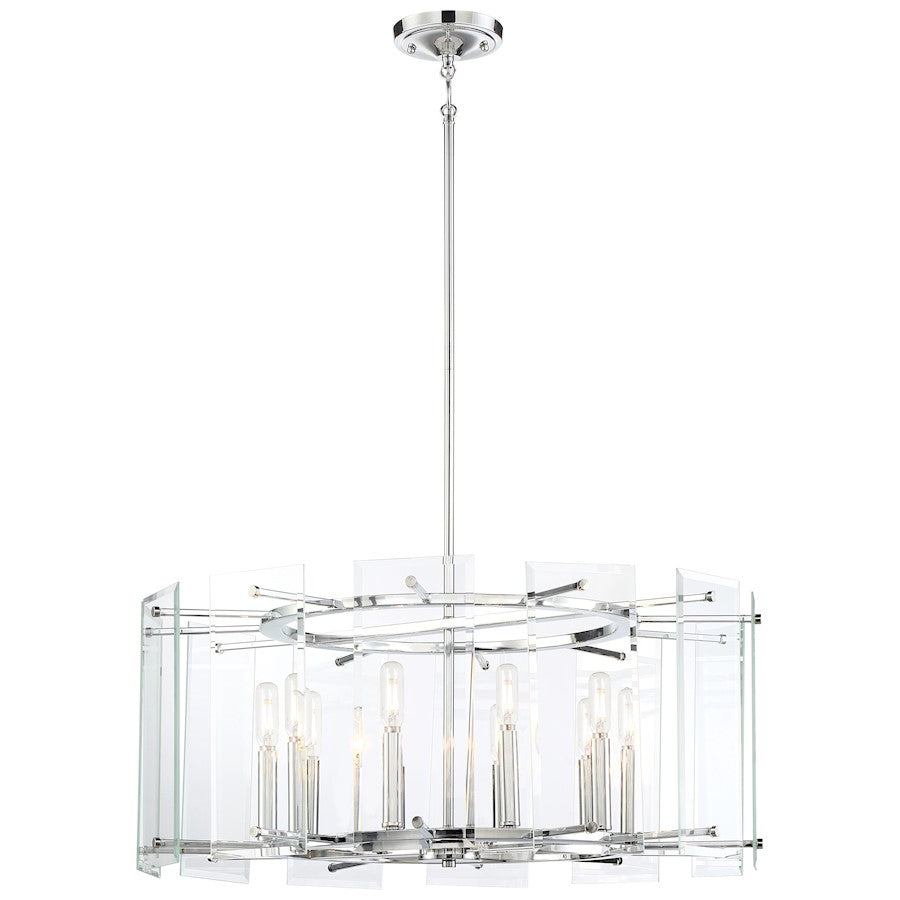 Minka Lavery Beacon Trace 28in 1-Light Pendant | Chrome and Clear Beveled Glass | Kitchen Island & Dining Room | 28 x 28 x 12 in | Model 2398-77