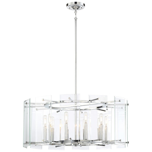 Minka Lavery Beacon Trace 28in 1-Light Pendant | Chrome and Clear Beveled Glass | Kitchen Island & Dining Room | 28 x 28 x 12 in | Model 2398-77