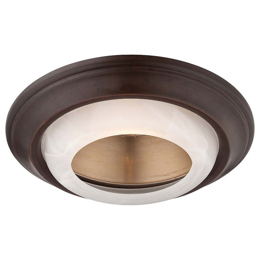 Minka Lavery 8in Recessed Trim | Traditional Dark Restoration Bronze Etched Marble Glass | Indoor Recessed Lighting | 8 x 8 x 2 in | Model 2718-37B