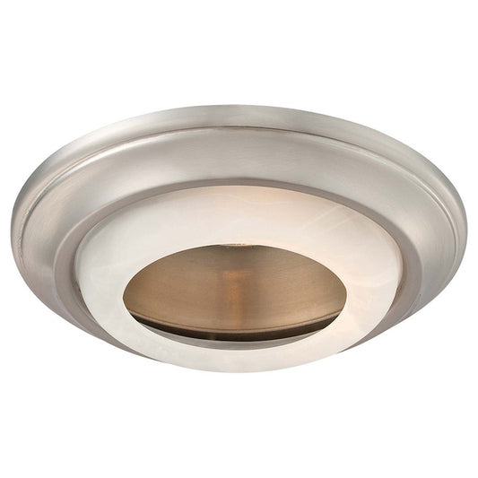 Minka Lavery Paradox 8in 1-Light Recessed Trim | Brushed Nickel and Etched Marble Glass | Hallway & Living Room Accent | 8 x 8 x 2 in | Model 2718-84