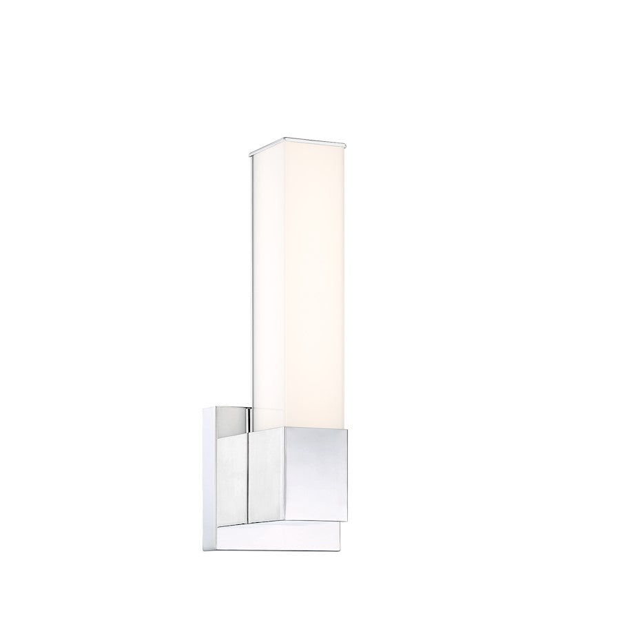 Minka Lavery Salon 14in 1-Light Wall Sconce | Modern Coal Steel and White Acrylic | Bathroom & Hallway Damp-Rated | Model 2871-66A-L