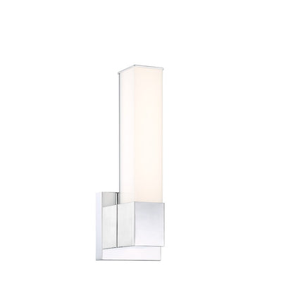 Minka Lavery Salon 14in 1-Light Wall Sconce | Modern Coal Steel and White Acrylic | Bathroom & Hallway Damp-Rated | Model 2871-66A-L