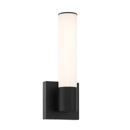 Minka Lavery 24in 1-Light Wall Sconce | Chrome Steel and White Acrylic | Hallway & Bathroom Accent | 24 x 5 in | Model 2873-77-L