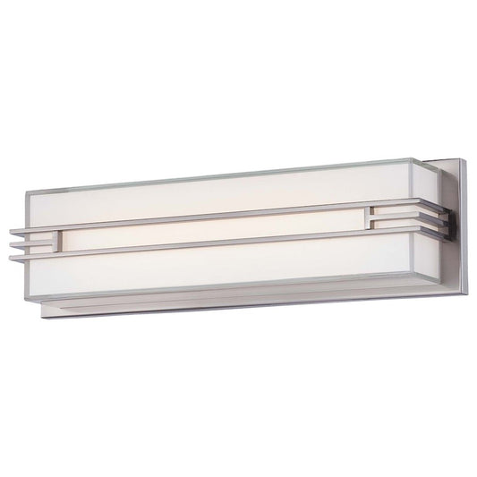 Minka Lavery Level Small 18in LED Bath Vanity Light | Modern Brushed Nickel | Bathroom Vanity | 18 x 5 x 4 in | Model 2942-84-L