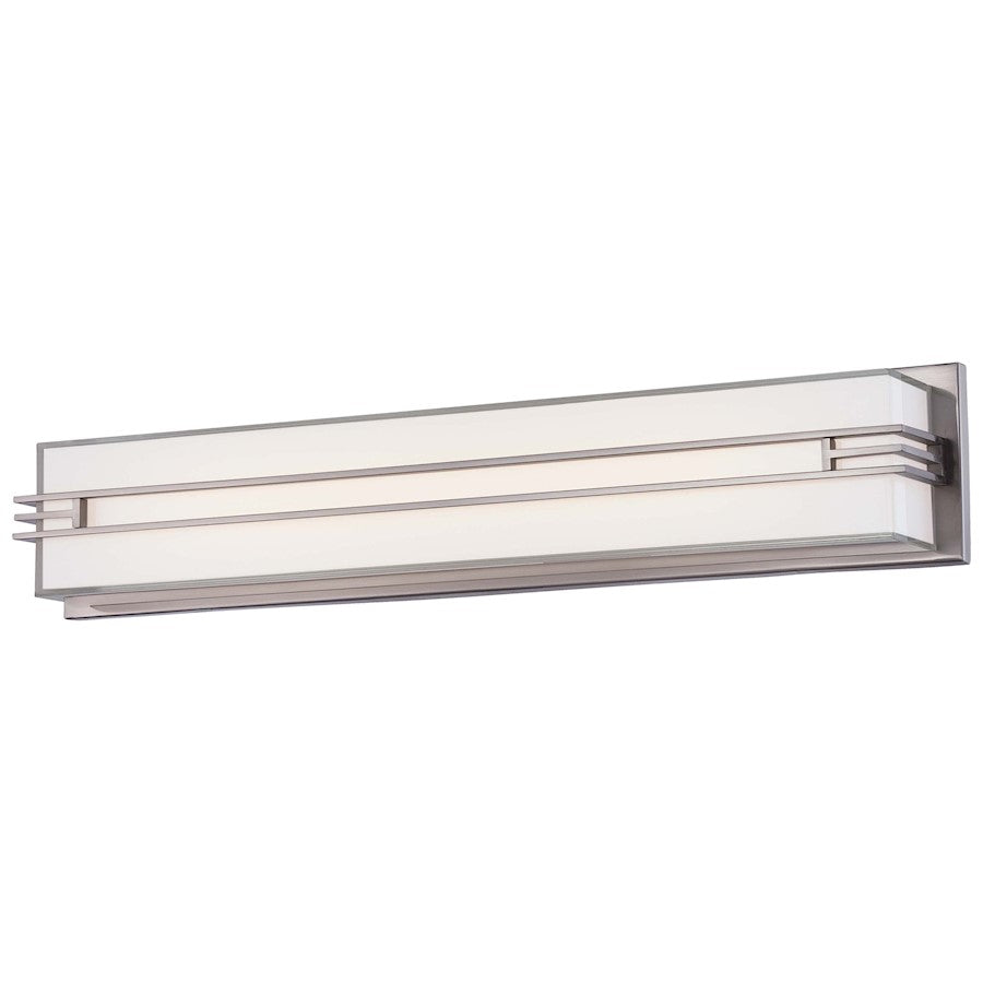 Minka Lavery Level Medium 26in LED Bath Vanity Light | Modern Brushed Nickel | Bathroom Vanity | 26 x 5 x 4 in | Model 2943-84-L