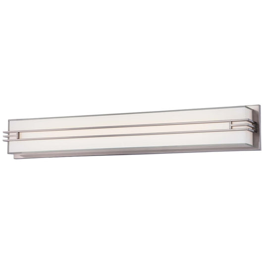 Minka Lavery Level Large LED Bath | Transitional Brushed Nickel | Bathroom Vanity Light | 32 x 4 x 5 in, 110V | Model 2944-84-L