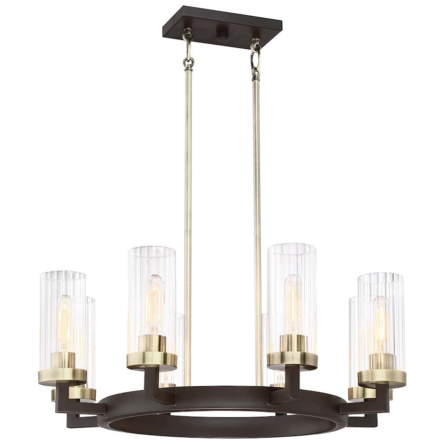 Minka Lavery Ainsley Court 27in 4-Light Pendant | Transitional Aged Kingston Bronze and Clear Glass | Kitchen Island & Dining Room | Model 3048-560