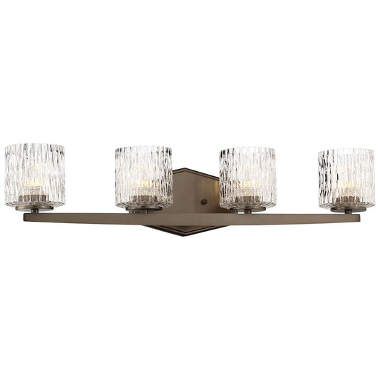 Minka Lavery Maginot 26in 4-Light LED Bath Vanity | Transitional Harvard Court Bronze | Bathroom Vanity | 26 x 26 x 6 in | Model 3084-281-L