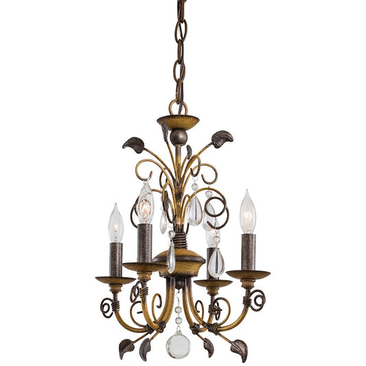 Minka Lavery Belcaro Walnut 4-Light Mini Chandelier | Traditional Walnut Finish | Dining Room & Entryway | 12.5 x 12.5 x 16 in | Model 3127-126
