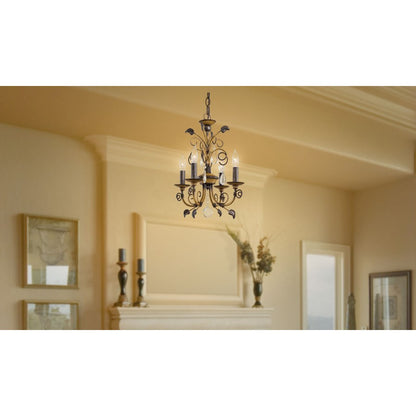Minka Lavery Belcaro Walnut 4-Light Mini Chandelier | Traditional Walnut Finish | Dining Room & Entryway | 12.5 x 12.5 x 16 in | Model 3127-126