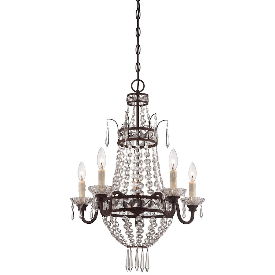 Minka Lavery 5-Light Mini Chandelier | Traditional Deep Lathan Bronze | Dining Room & Foyer | 20 x 20 x 28 in | Model 3136-167B