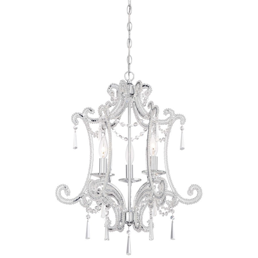 Minka Lavery 3-Light 19in Mini Chandelier | Traditional Chrome | Dining Room & Kitchen Island | 19 x 19 x 23 in | Model 3152-77