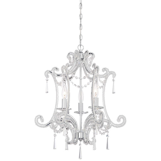 Minka Lavery 3-Light 19in Mini Chandelier | Traditional Chrome | Dining Room & Kitchen Island | 19 x 19 x 23 in | Model 3152-77