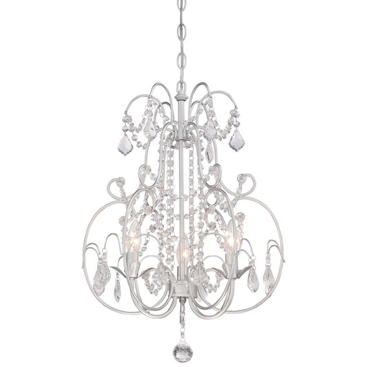 Minka Lavery Vintage Silver 3-Light Mini Chandelier | Traditional Vintage Silver Finish | Dining Room & Entryway | Model 3153-599